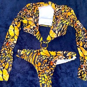 LEOPARD CUT OUT SWIMSUIT